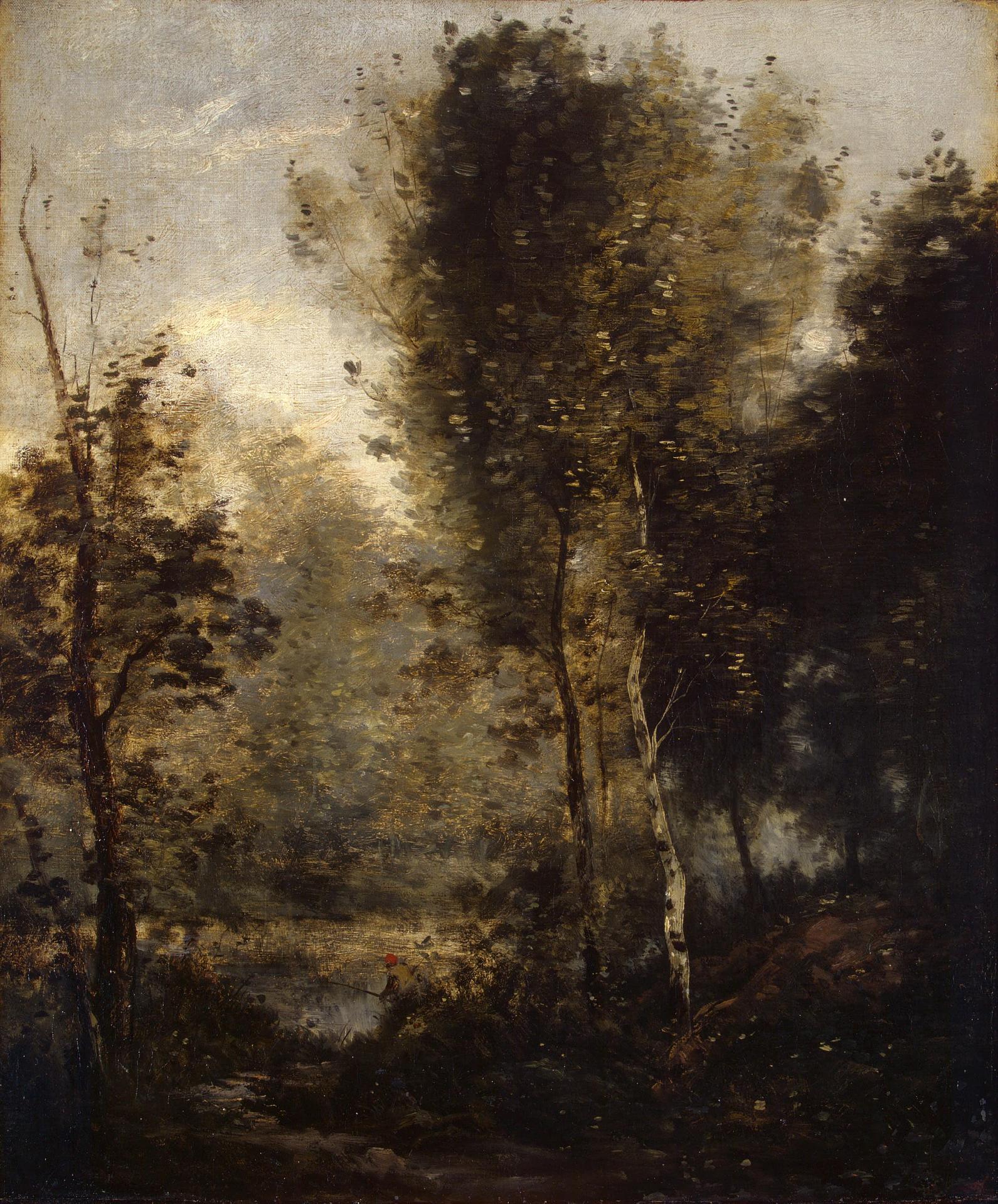 Piscine dans les bois - Jean-Baptiste Camille Corot