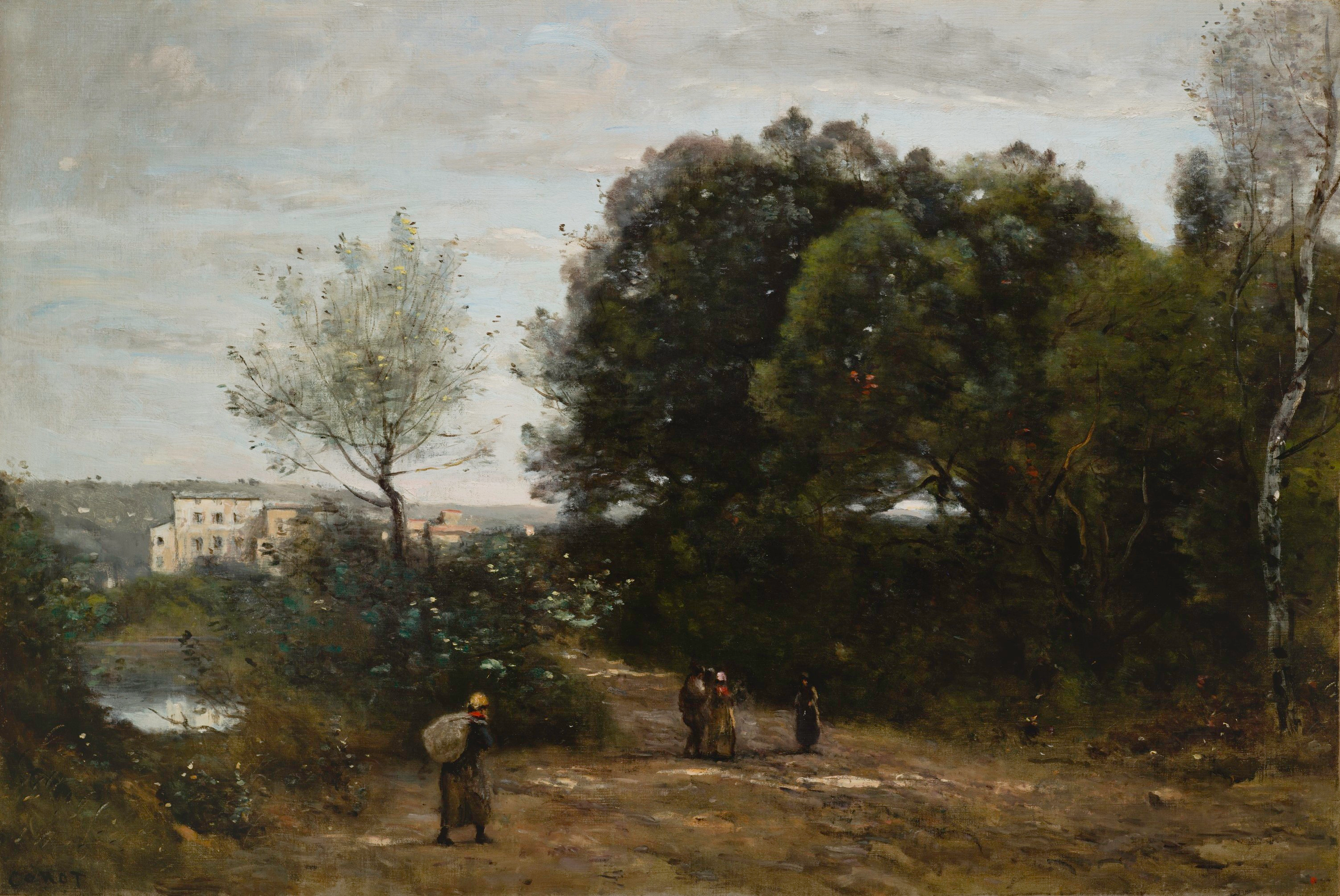 Ville-d'Avray : Chemin au bord de l'étang - Jean-Baptiste Camille Corot