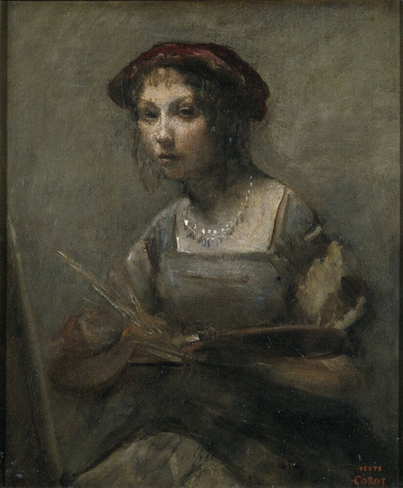 Jeune fille tenant une palette - Jean-Baptiste Camille Corot