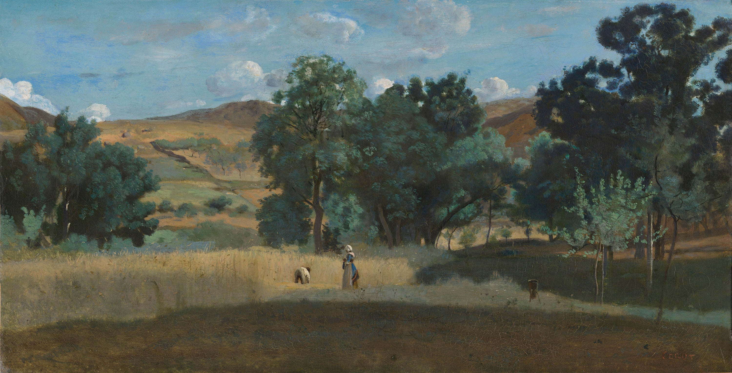 Champ de blé dans le Morvan - Jean-Baptiste Camille Corot