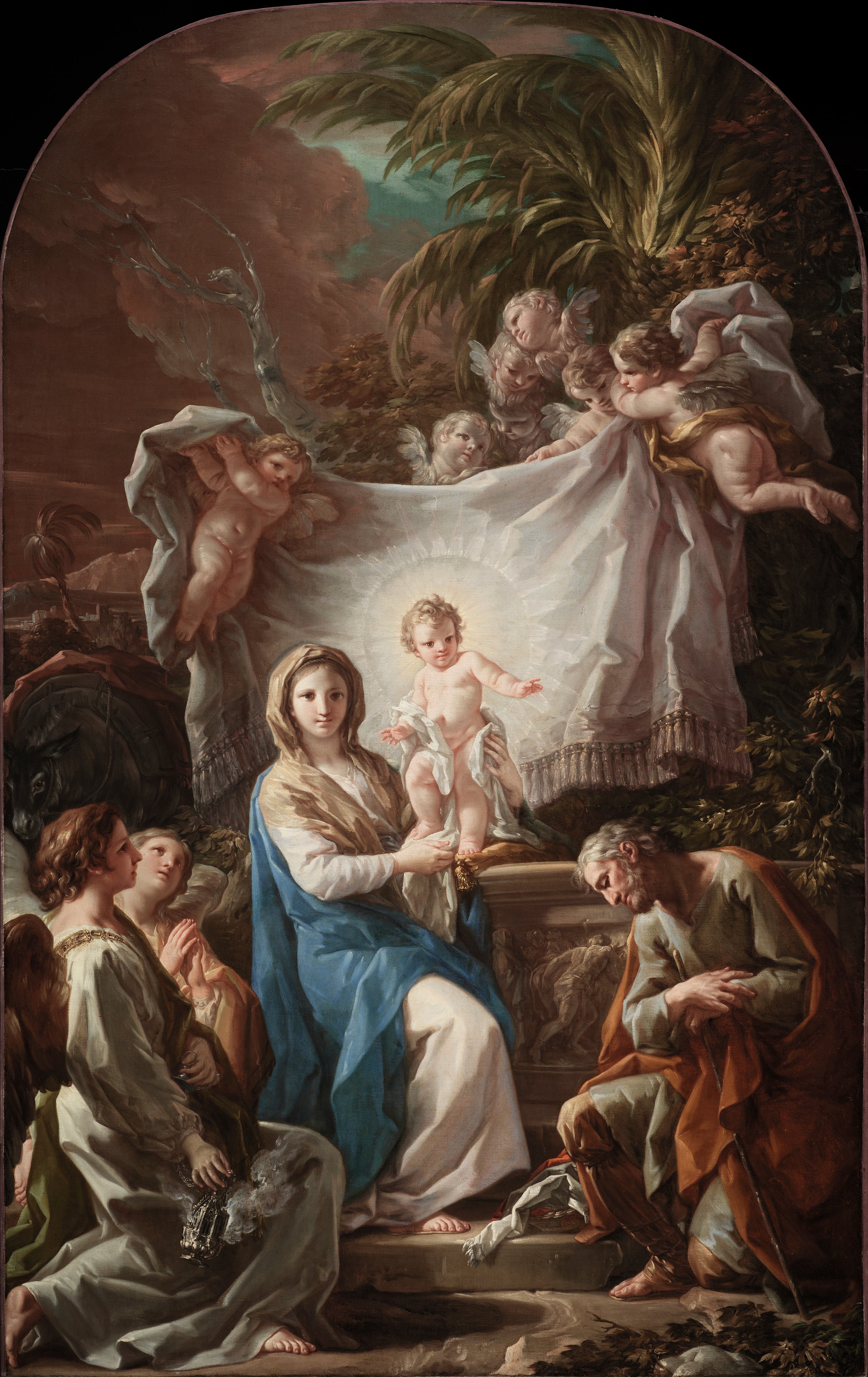 Repos pendant la fuite en Égypte - Corrado Giaquinto