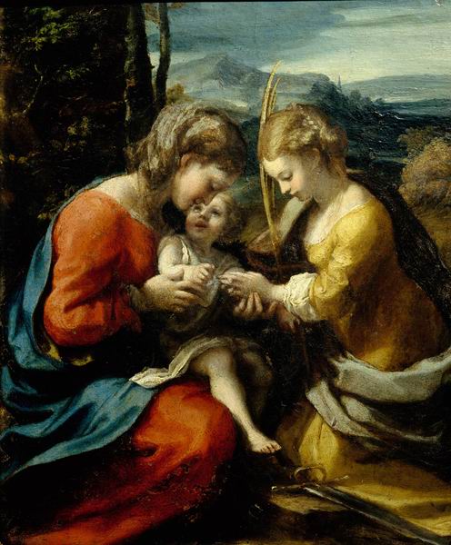 Mariage mystique de Sainte Catherine d'Alexandrie (musée Capodimonte) - Antonio da Correggio