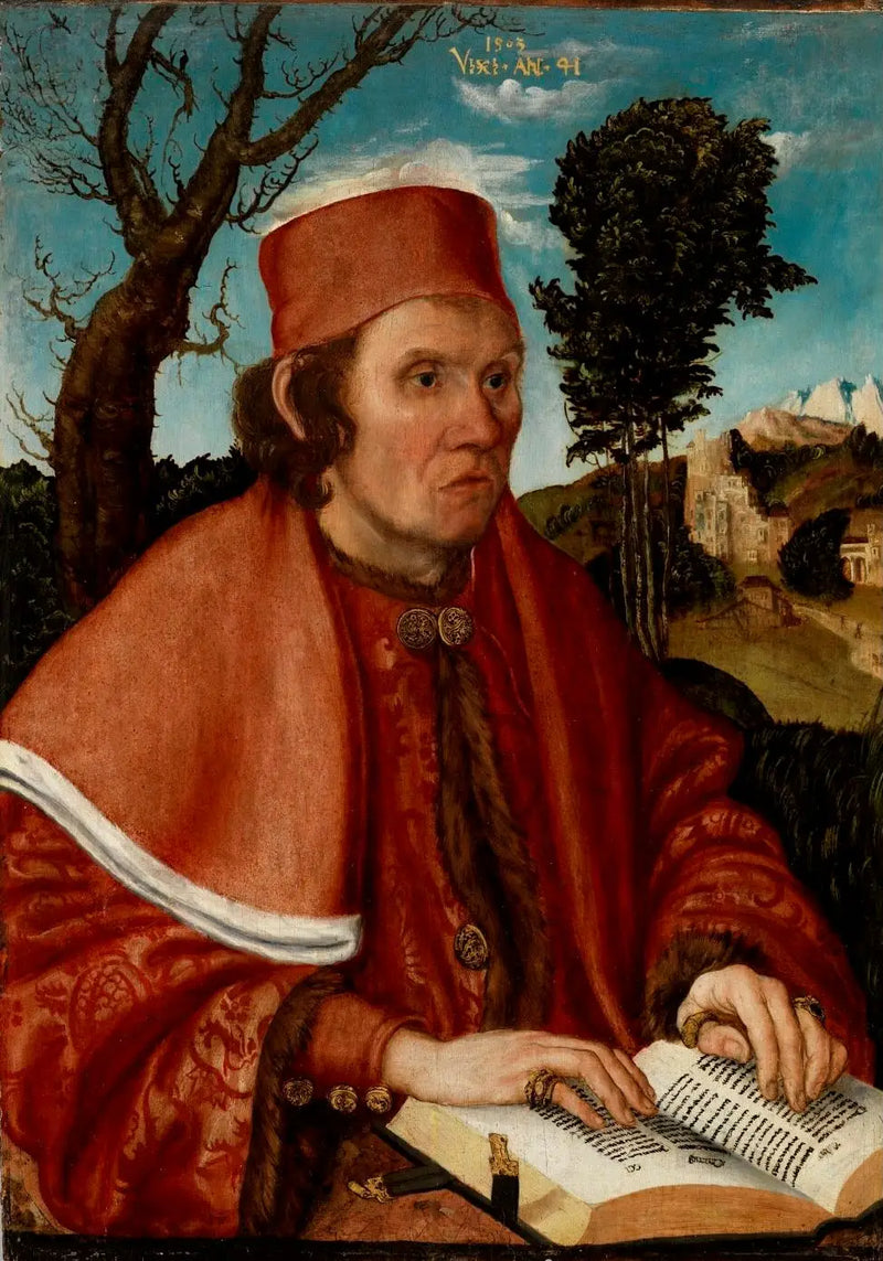 비엔나 대학교 총장 Stephan Reuss일 가능성이 높은 법률가 초상화 - 루카스 크라나흐 대작