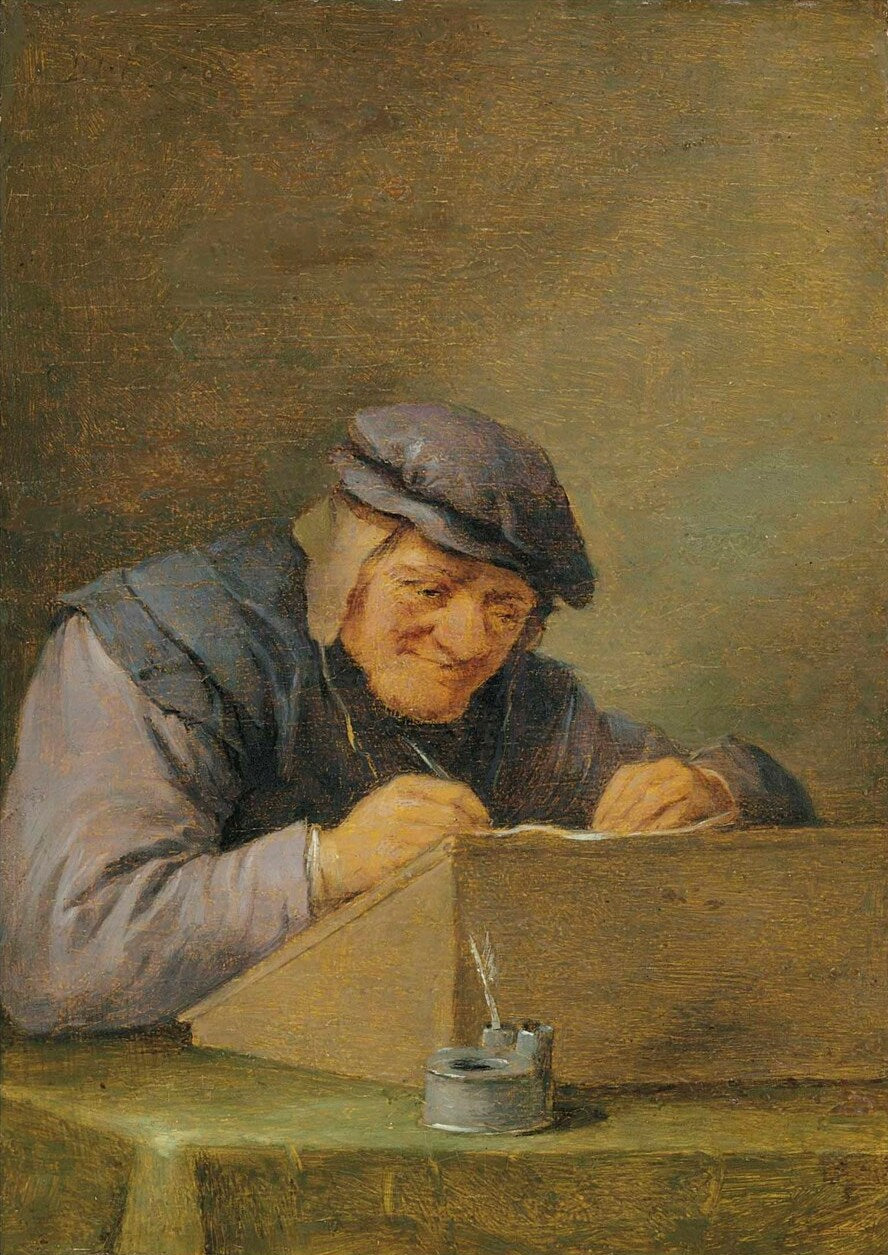 Écriture paysanne - David Teniers le Jeune