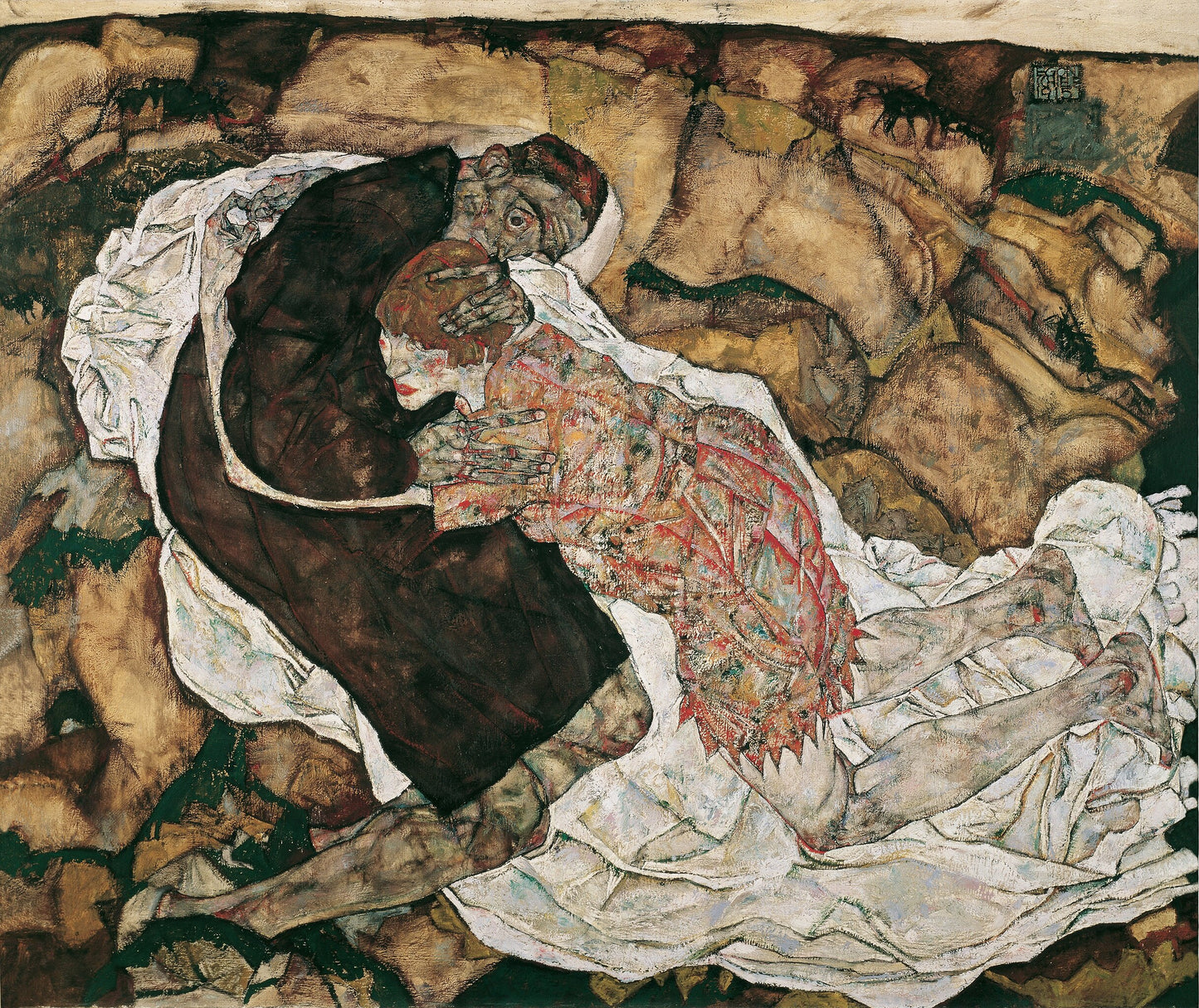🖤 죽음과 젊은 소녀 – 에곤 실레 (1915)