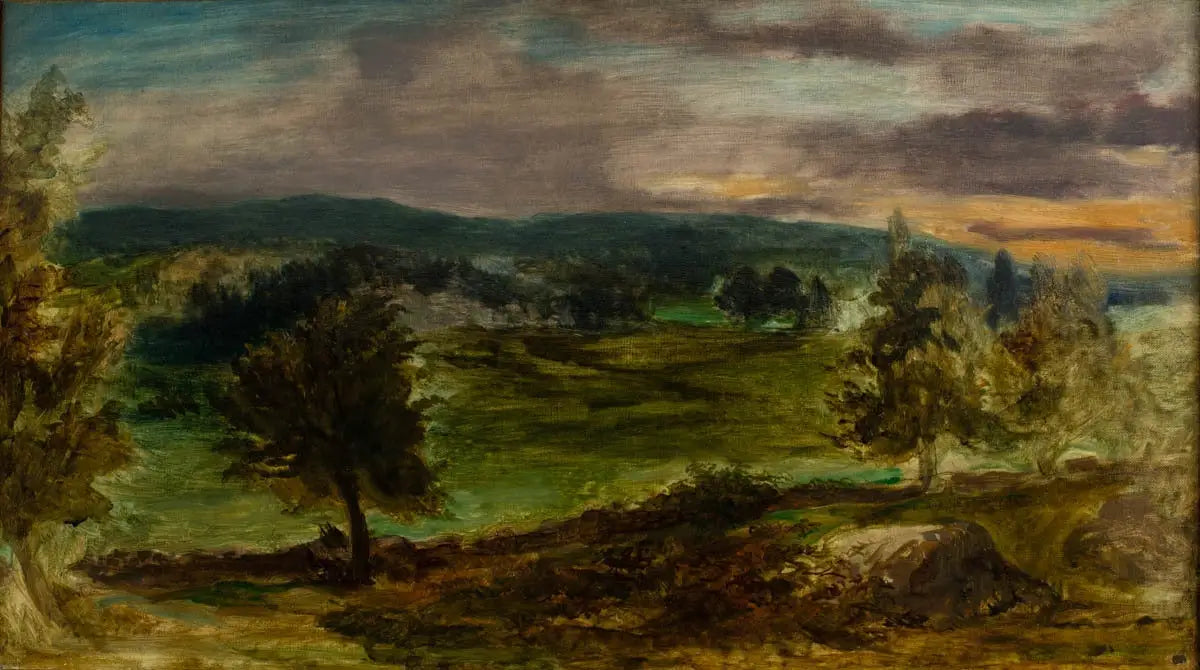 Reproduction du tableau « Paysage à Champrosay - Eugène Delacroix » par Alpha Reproduction en peinture à l’huile