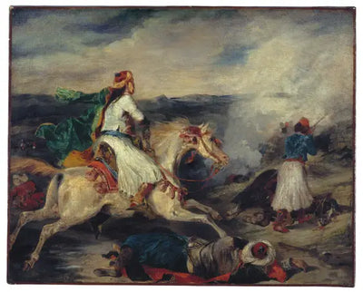 Reproduction du tableau « Combat du Giaour et du pacha - Eugène Delacroix » par Alpha Reproduction en peinture à l’huile