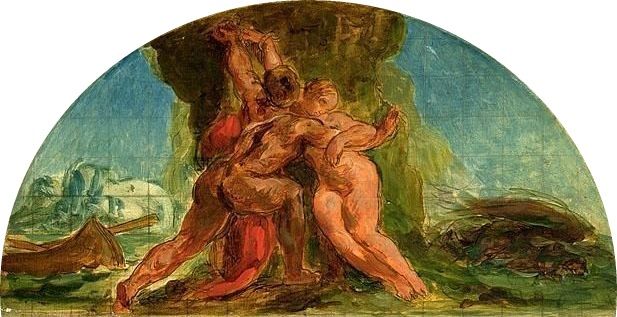 Reproduction du tableau « Hercule délivre Hésione - Eugène Delacroix » par Alpha Reproduction en peinture à l’huile