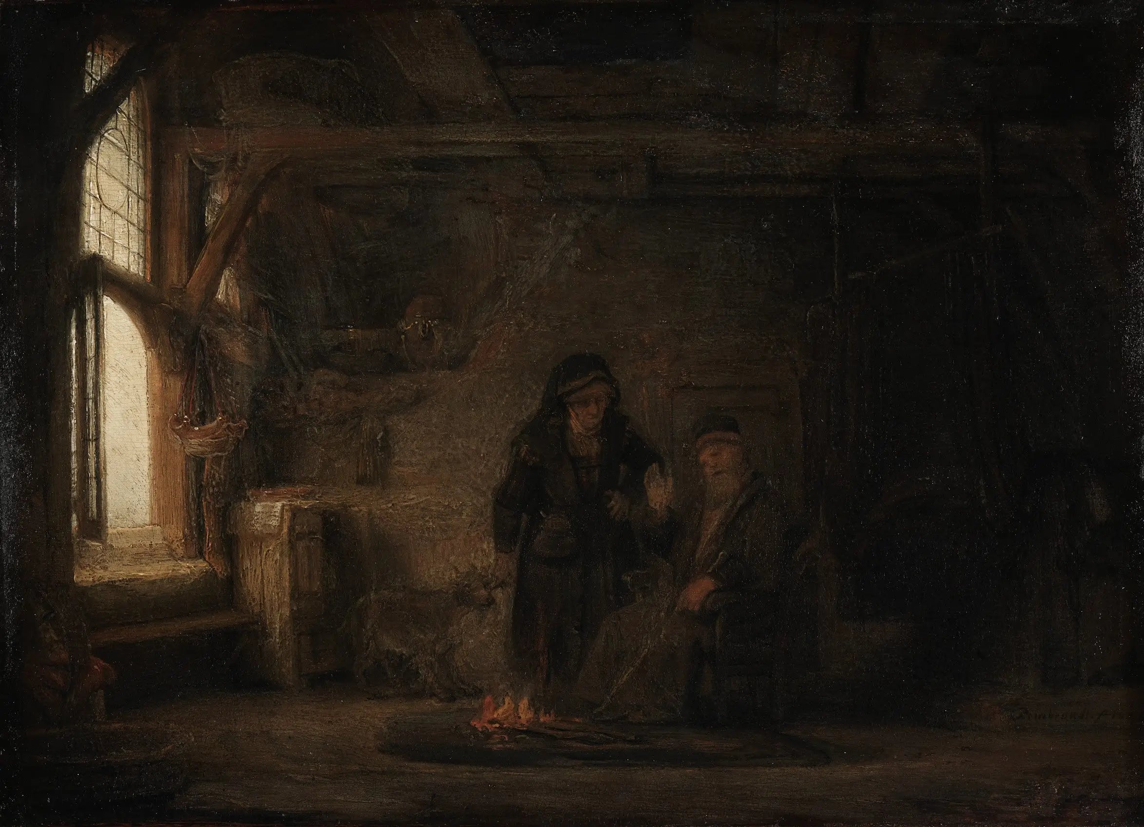 Reproduction du tableau « Tobias et Anna avec une petite chèvre - Rembrandt » par Alpha Reproduction en peinture à l’huile