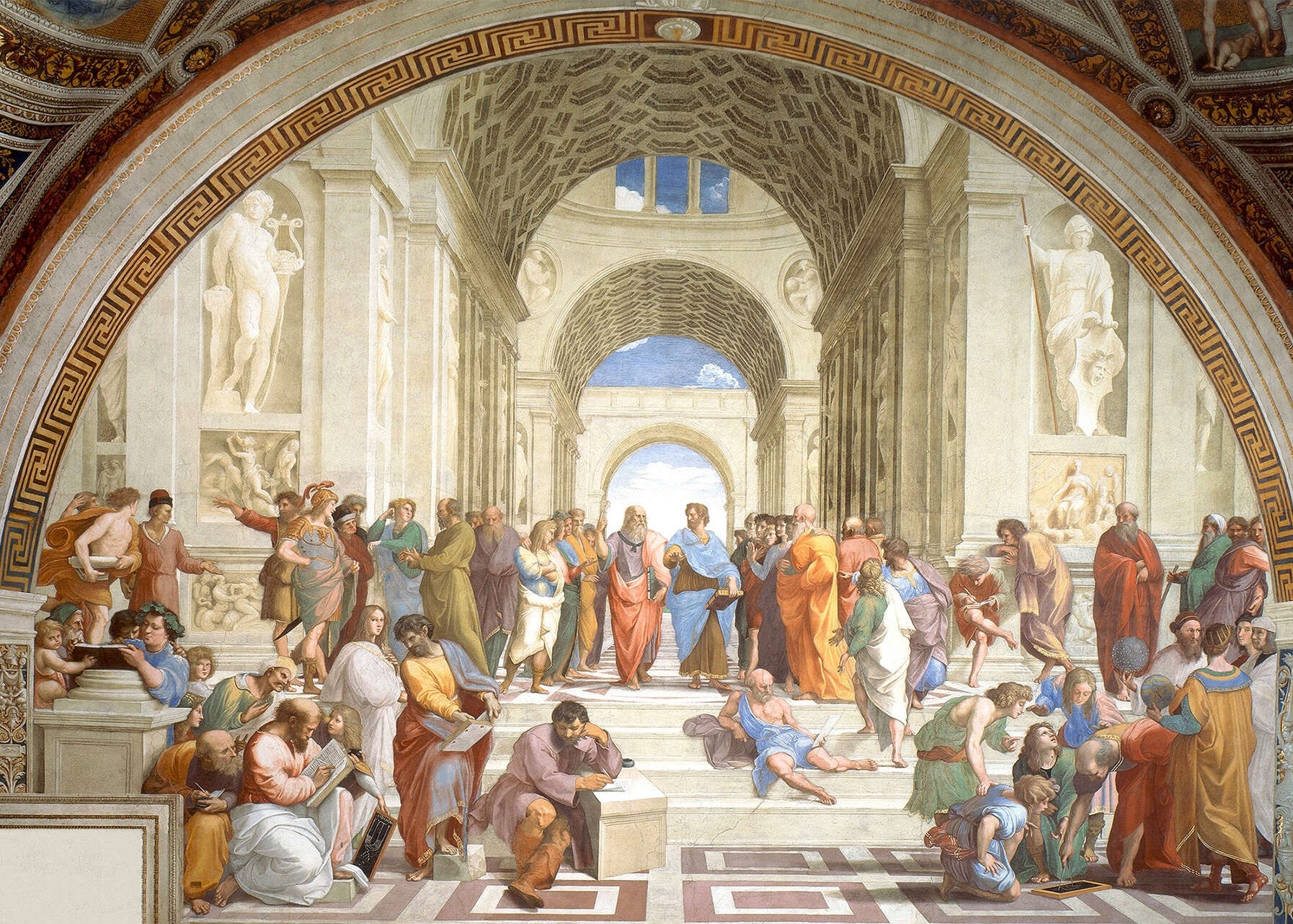 Reproduction du tableau « École d'Athènes - Raphaël Sanzio » par Alpha Reproduction en peinture à l’huile