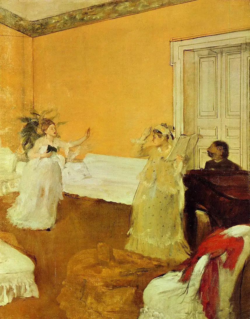 Reproduction du tableau « La répétition du chant - Edgar Degas » par Alpha Reproduction en peinture à l’huile