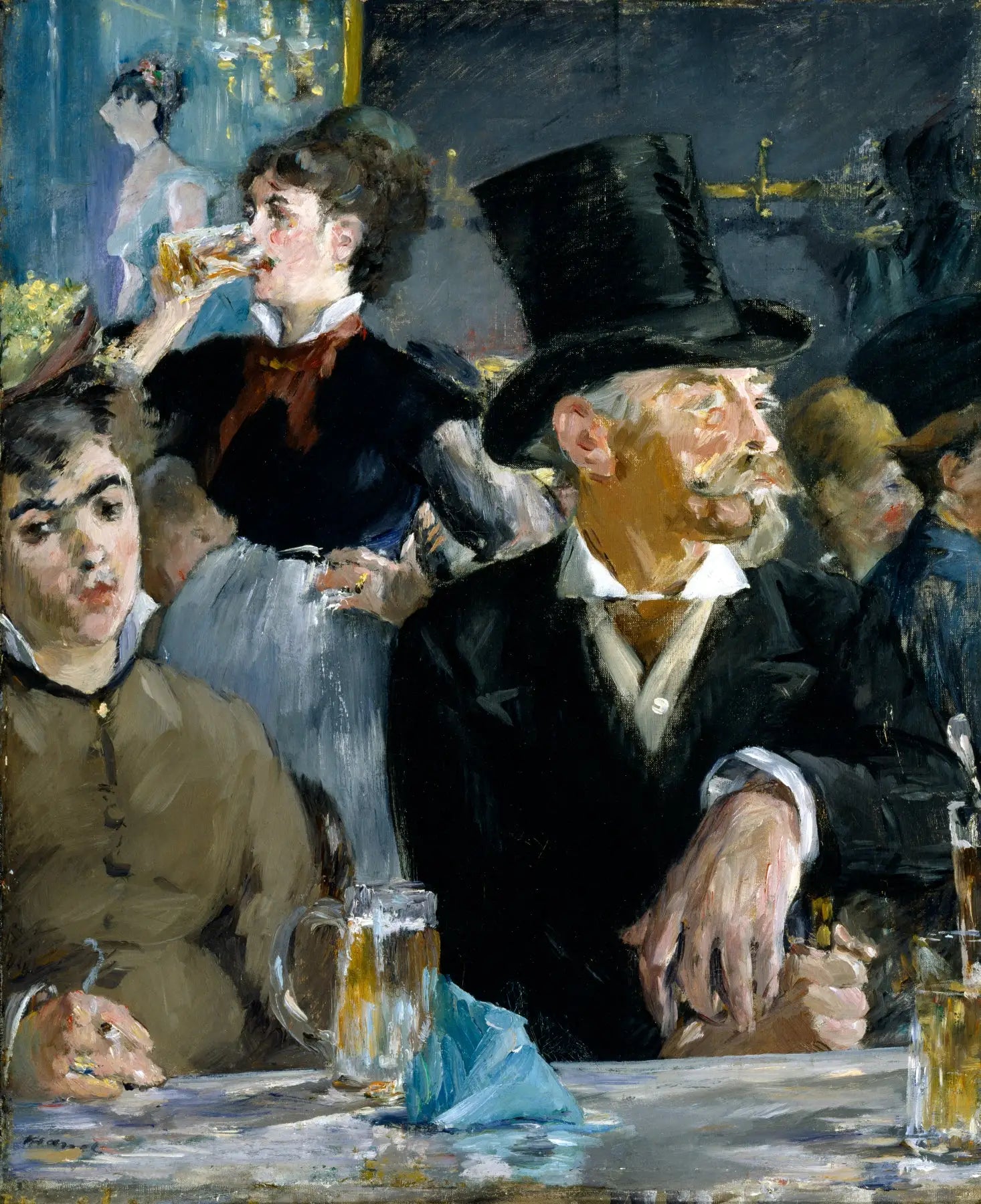 Reproduction du tableau « Au Café, Café-concert - Édouard Manet » par Alpha Reproduction en peinture à l’huile