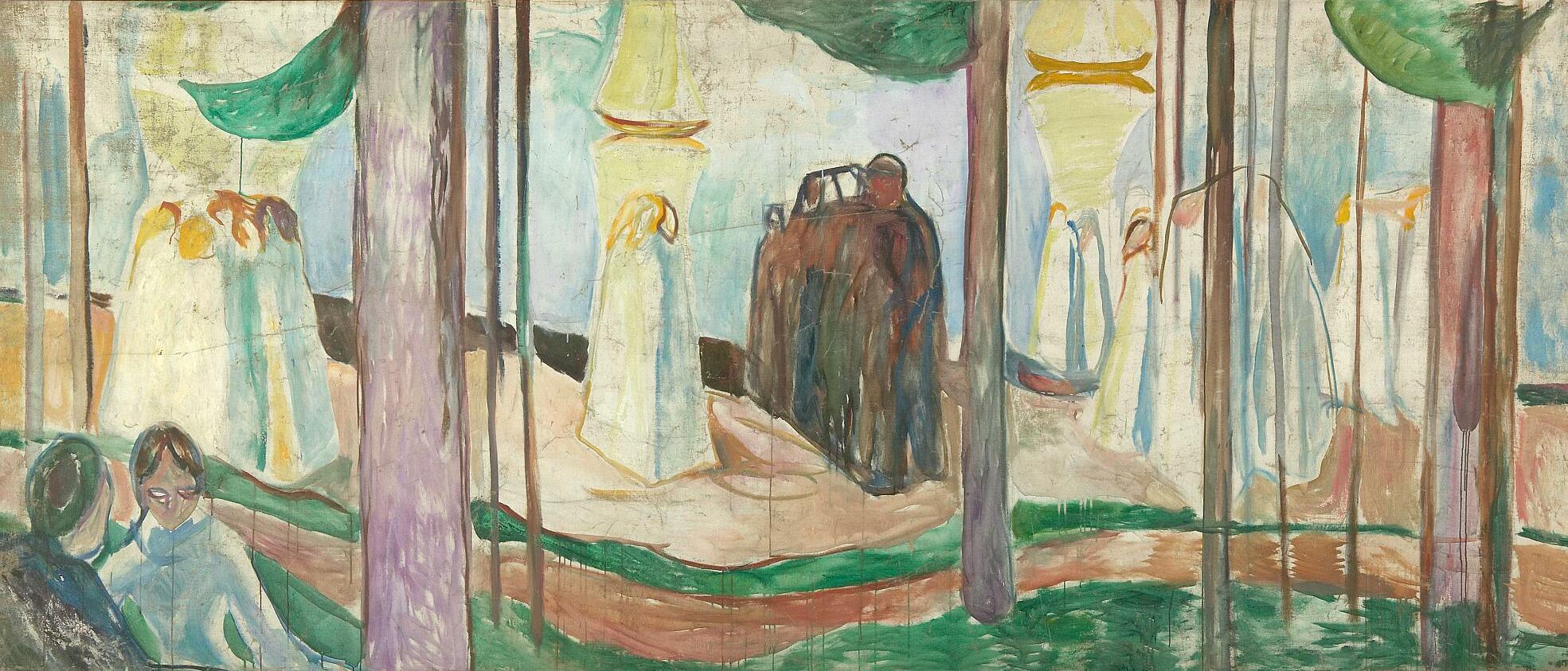 Reproduction du tableau « Rencontre sur la plage - Edvard Munch » par Alpha Reproduction en peinture à l’huile