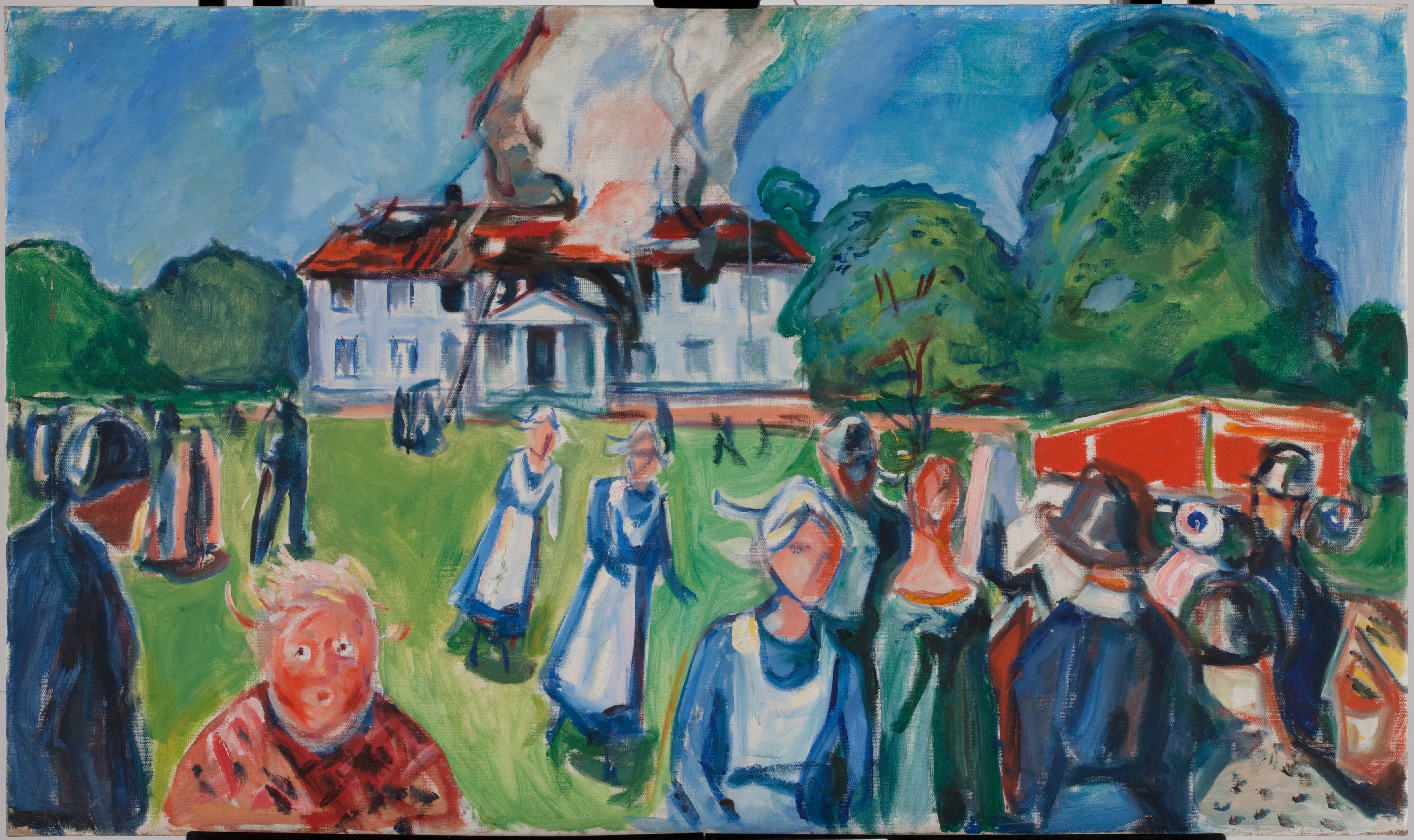 Reproduction du tableau « La maison brûle ! - Edvard Munch » par Alpha Reproduction en peinture à l’huile