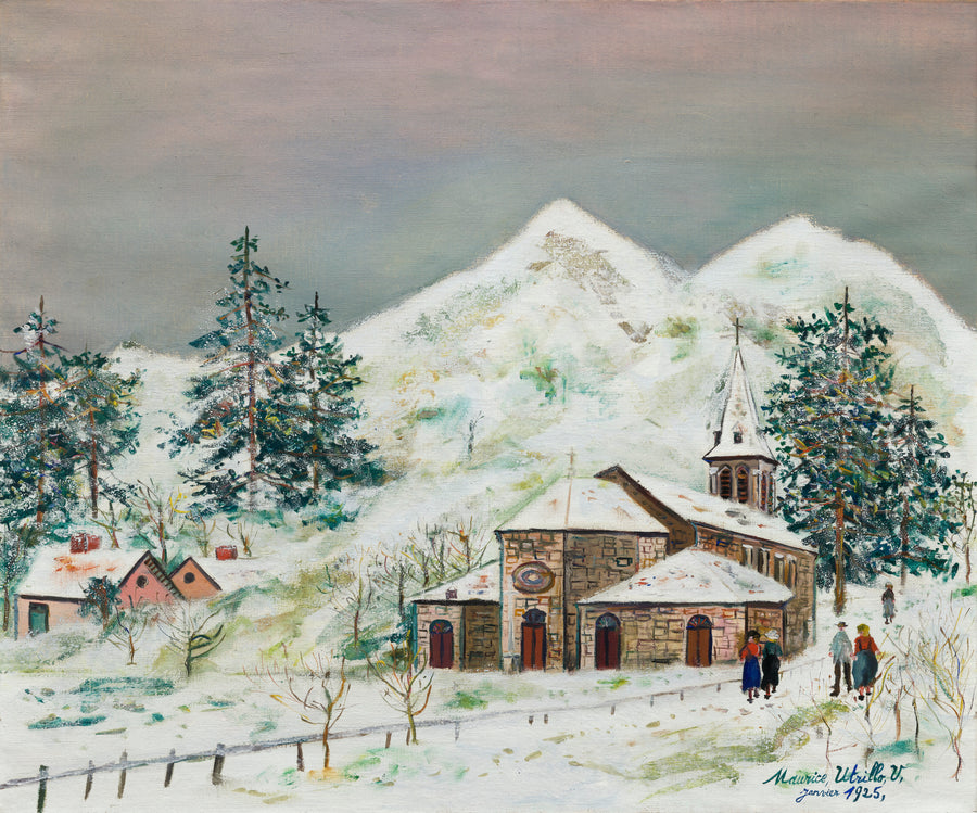 Effet de neige ou Église sous la neige (1925) - Maurice Utrillo