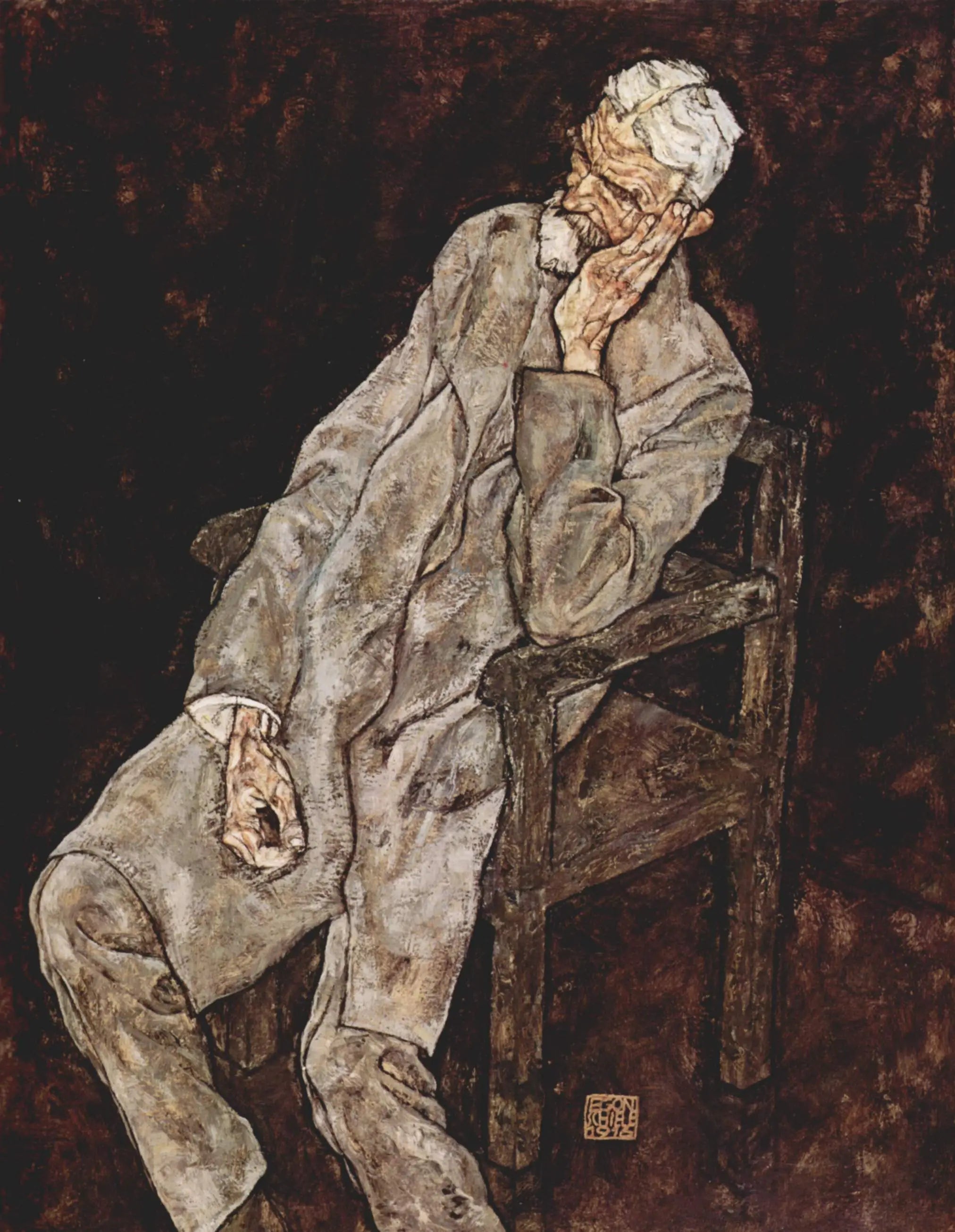 Reproduction du tableau « Portrait de Johann Harms - Egon Schiele » par Alpha Reproduction en peinture à l’huile