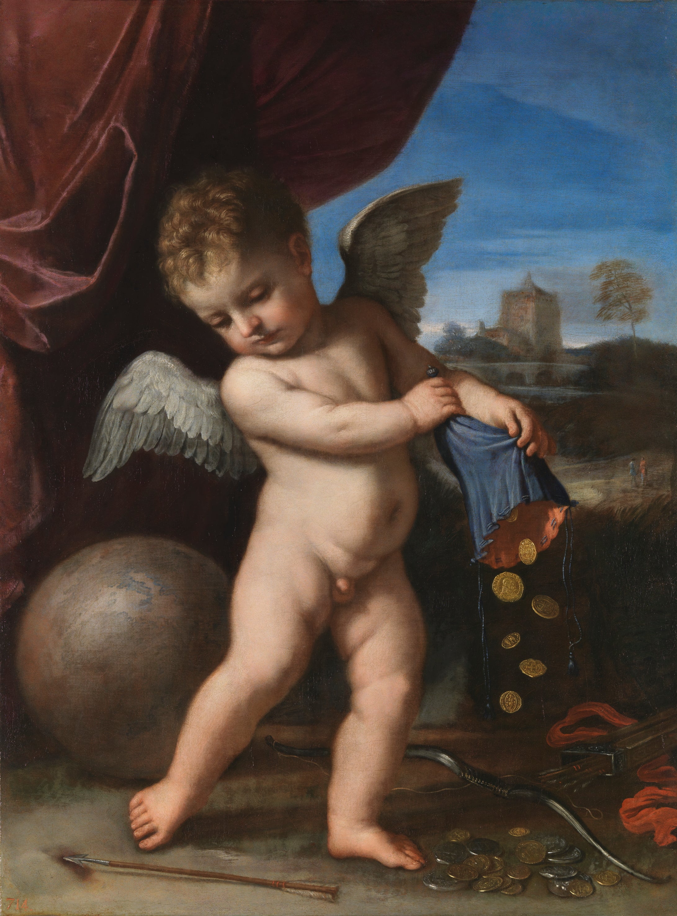 Cupidon rejetant les richesses - Guercino