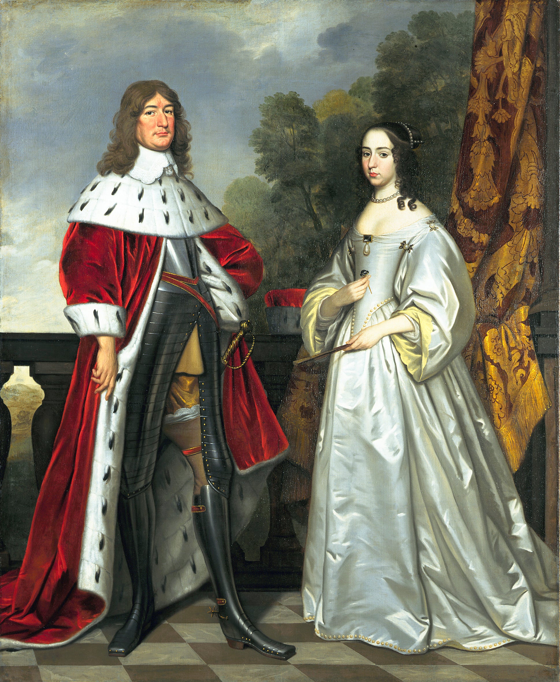 Portrait de Frédéric-Guillaume, électeur de Brandebourg et de Louise-Henriette de Nassau - Gerrit van Honthorst