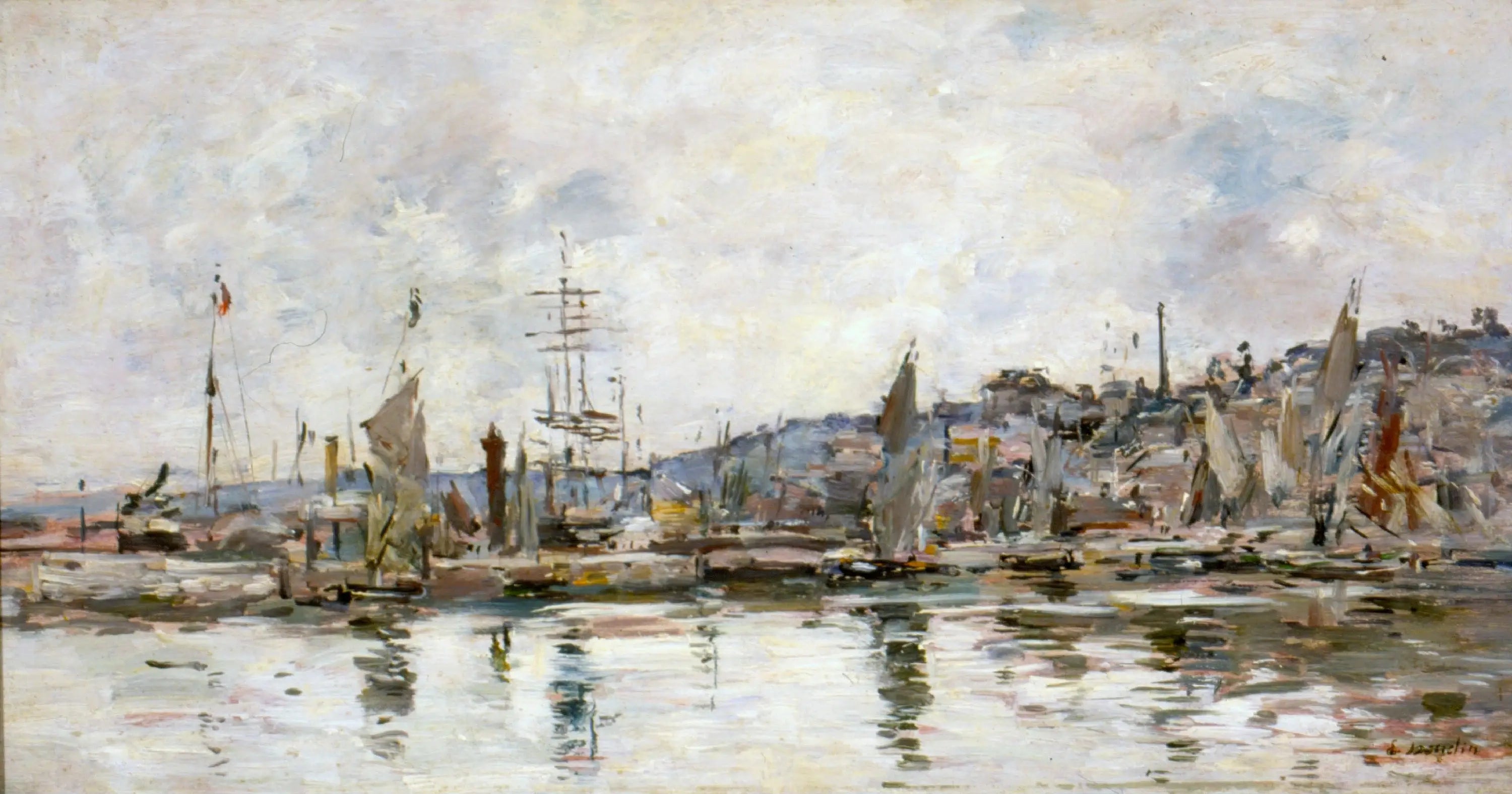 Reproduction du tableau « Port de Honfleur - Eugène Boudin » par Alpha Reproduction en peinture à l’huile