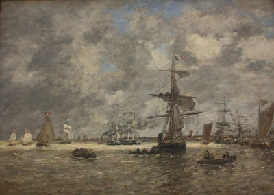 Reproduction du tableau « L'Escaut à Anvers - Eugène Boudin » par Alpha Reproduction en peinture à l’huile