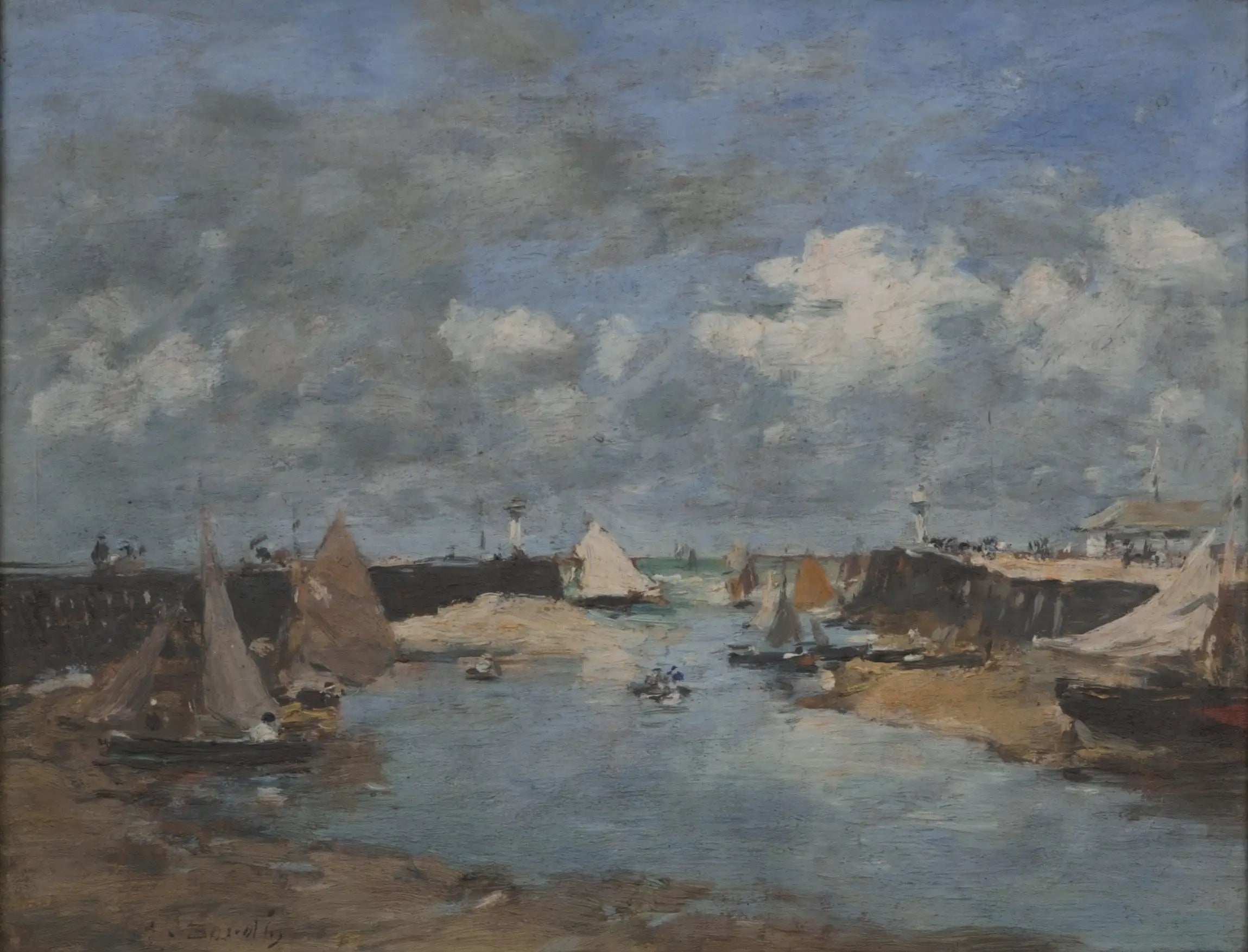 Reproduction du tableau « Port de Trouville - Eugène Boudin » par Alpha Reproduction en peinture à l’huile