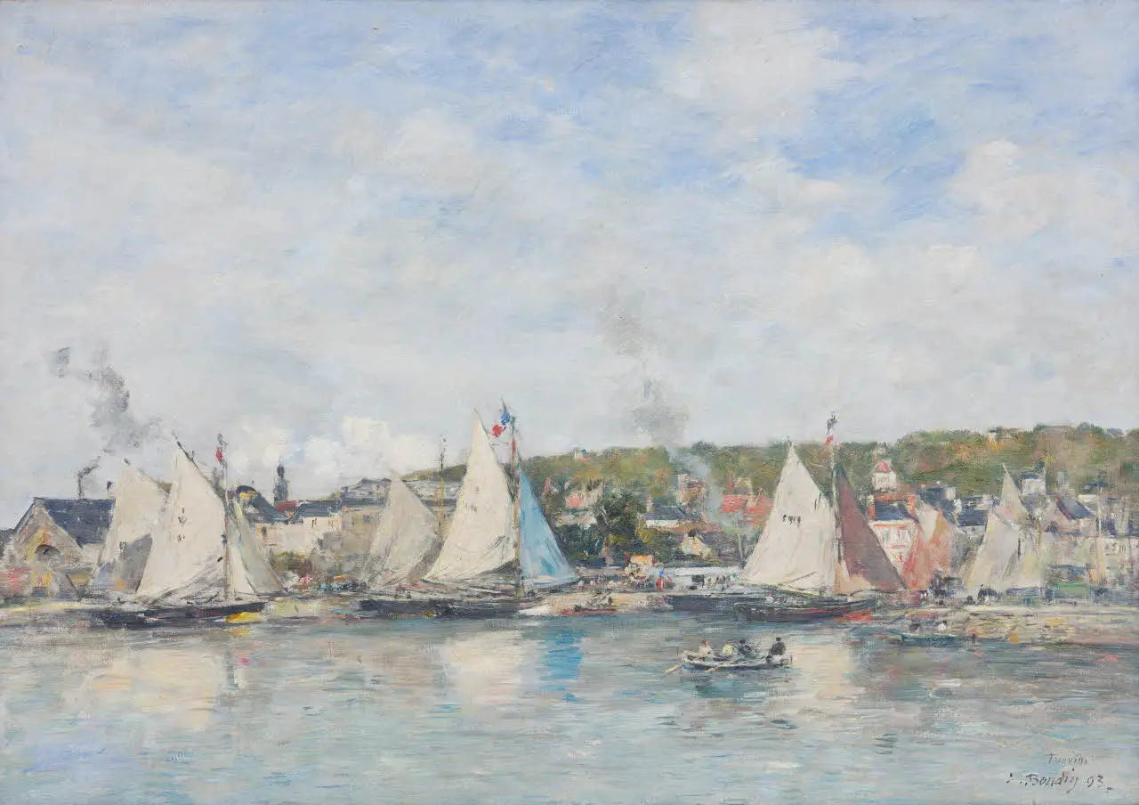 Reproduction du tableau « Le port de Trouville - Eugène Boudin » par Alpha Reproduction en peinture à l’huile