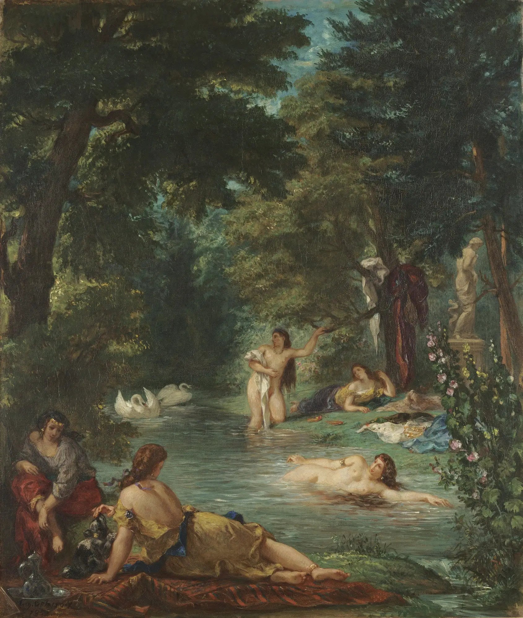 Reproduction du tableau « Les baigneuses - Eugène Delacroix » par Alpha Reproduction en peinture à l’huile