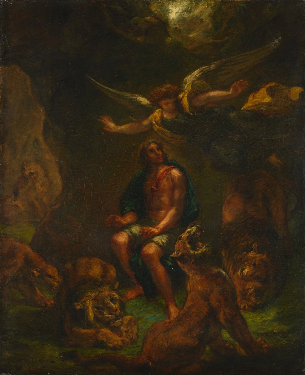 Reproduction du tableau « Daniel dans la fosse aux lions - Eugène Delacroix » par Alpha Reproduction en peinture à l’huile