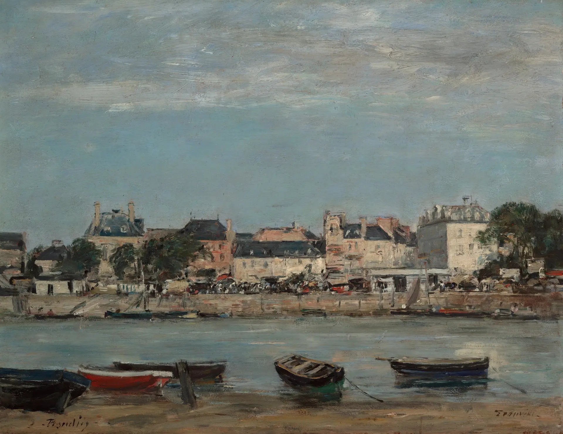 Reproduction du tableau « Le port de Trouville - Eugène Boudin » par Alpha Reproduction en peinture à l’huile