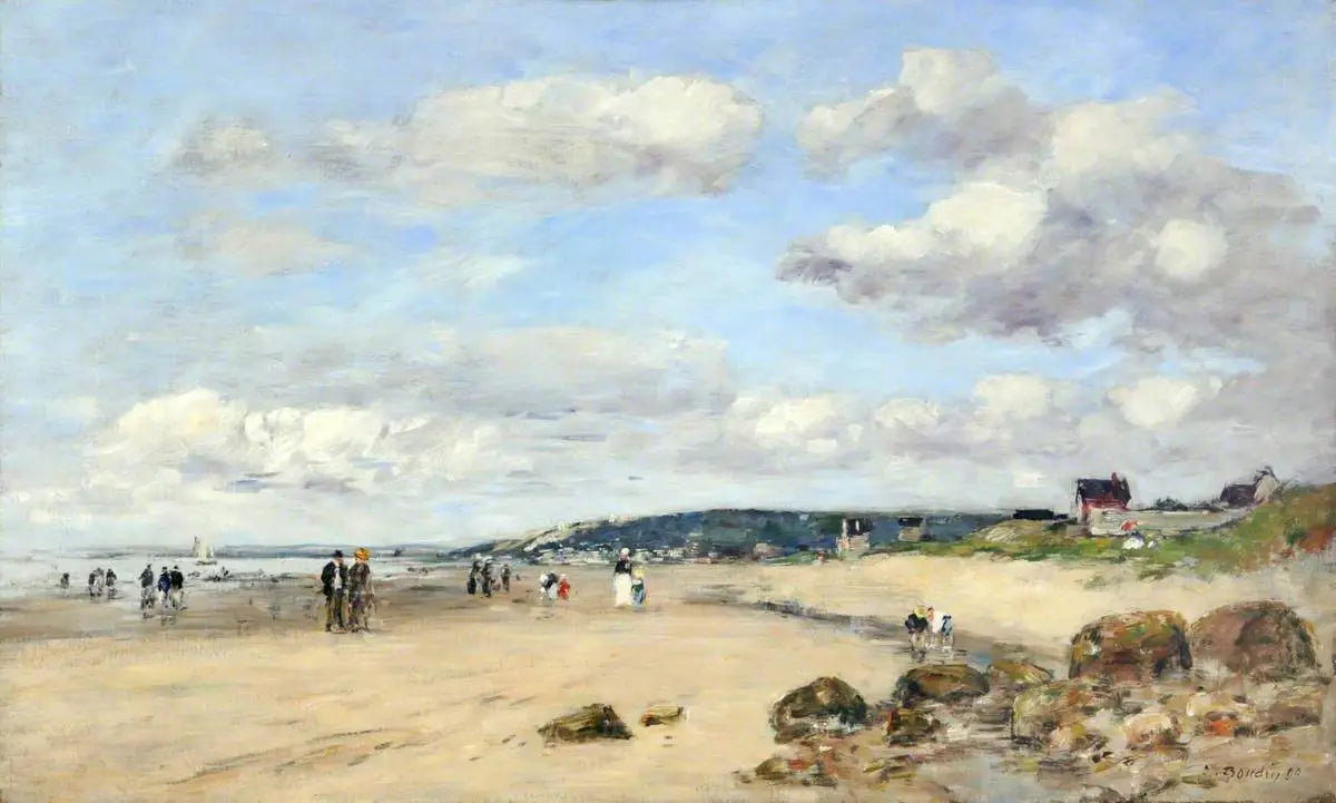 Reproduction du tableau « Plage en Normandie, France - Eugène Boudin » par Alpha Reproduction en peinture à l’huile