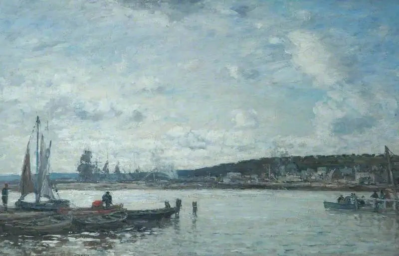 Reproduction du tableau « Le Ferry à Deauville - Eugène Boudin » par Alpha Reproduction en peinture à l’huile