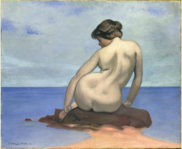 Baigneuse assise sur un rocher - Félix Vallotton
