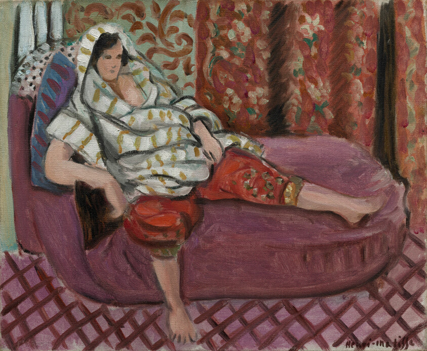 Reproduction du tableau « Femme au divan rose - Henri Matisse » par Alpha Reproduction en peinture à l’huile