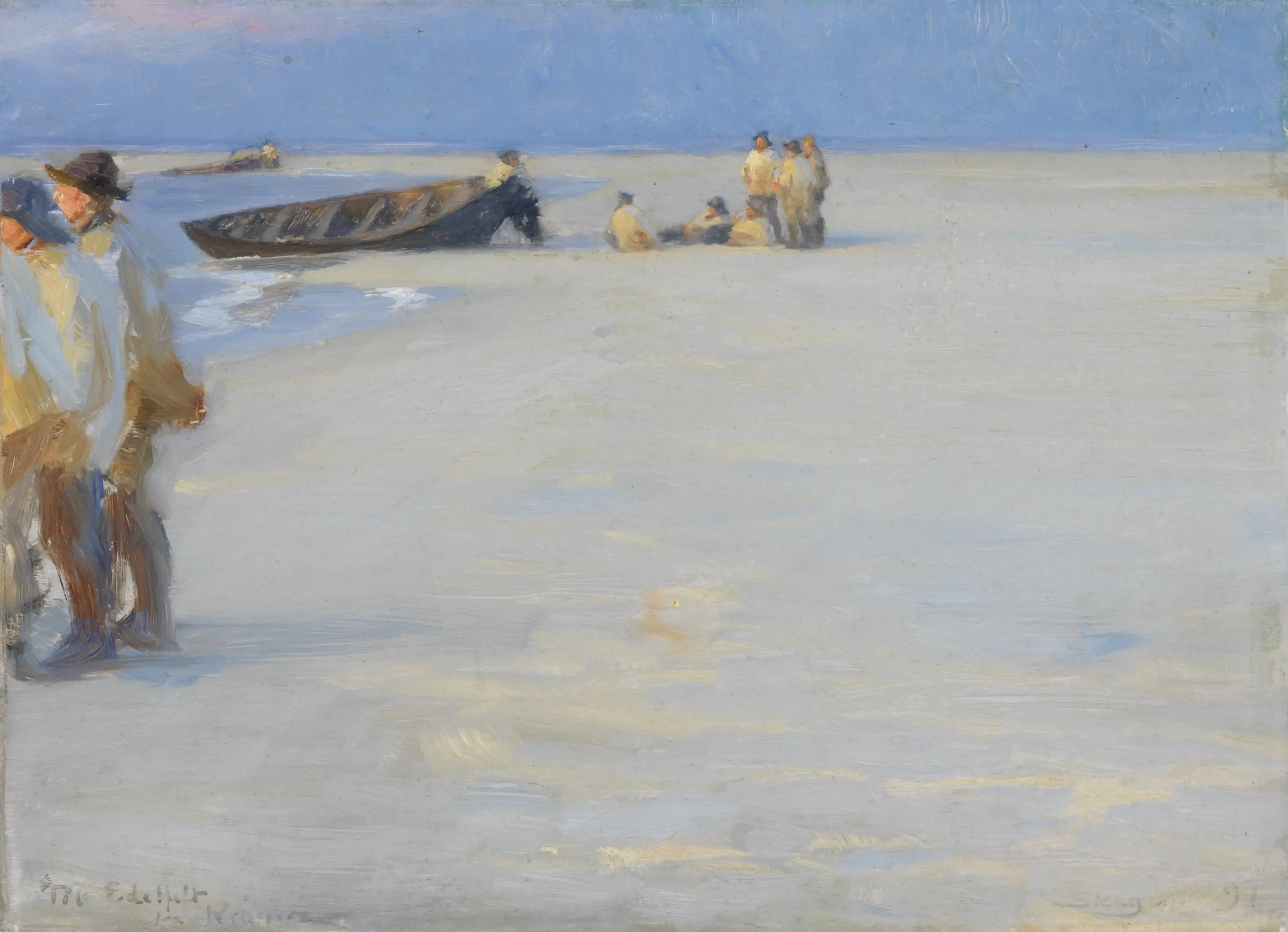 Pêcheurs sur la plage nord de Skagen. Soirée d’été. - Peder Severin Krøyer - Alpha Reproduction