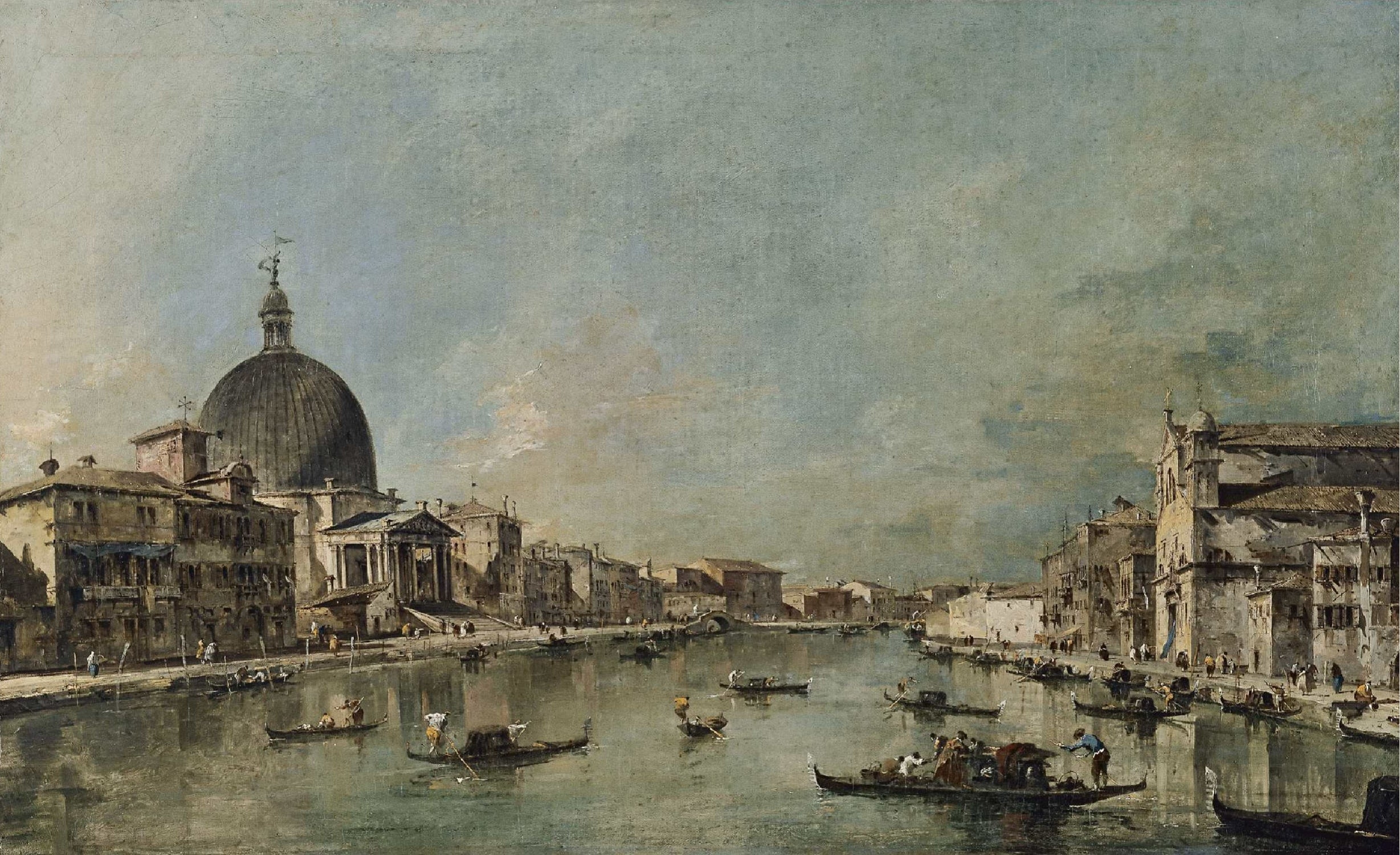 Le Grand Canal avec San Simeone Piccolo et Santa Lucia - Francesco Guardi