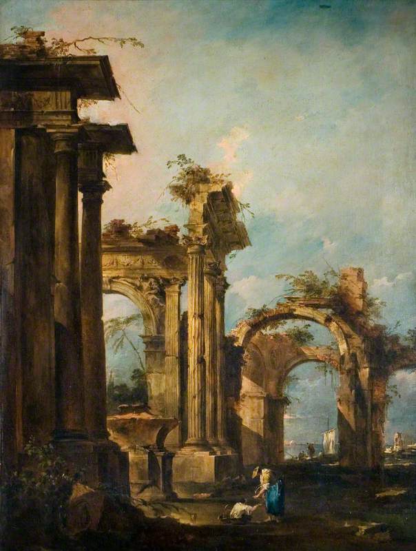Capriccio avec ruines et figures - Francesco Guardi