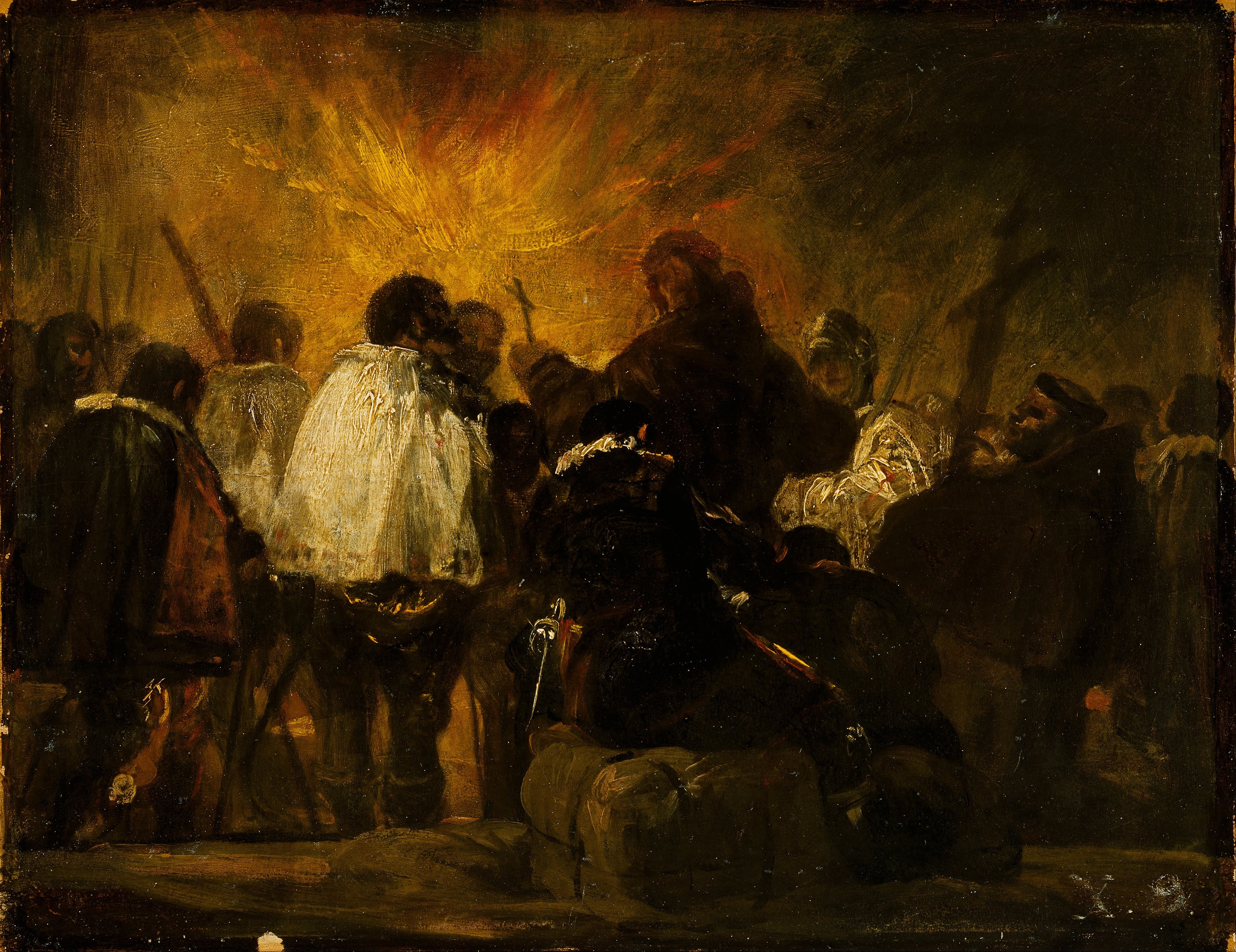 Reproduction du tableau « Scène de nuit de l'Inquisition - Francisco de Goya » par Alpha Reproduction en peinture à l’huile