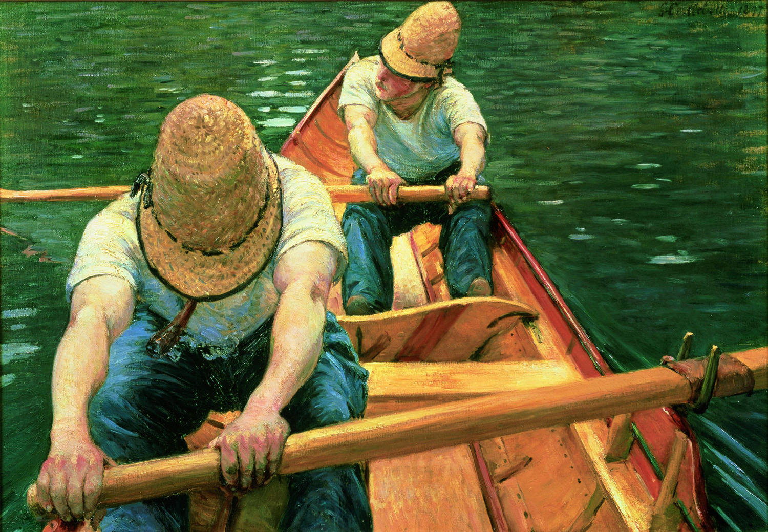 Canotiers ramant sur l’Yerres - Gustave Caillebotte