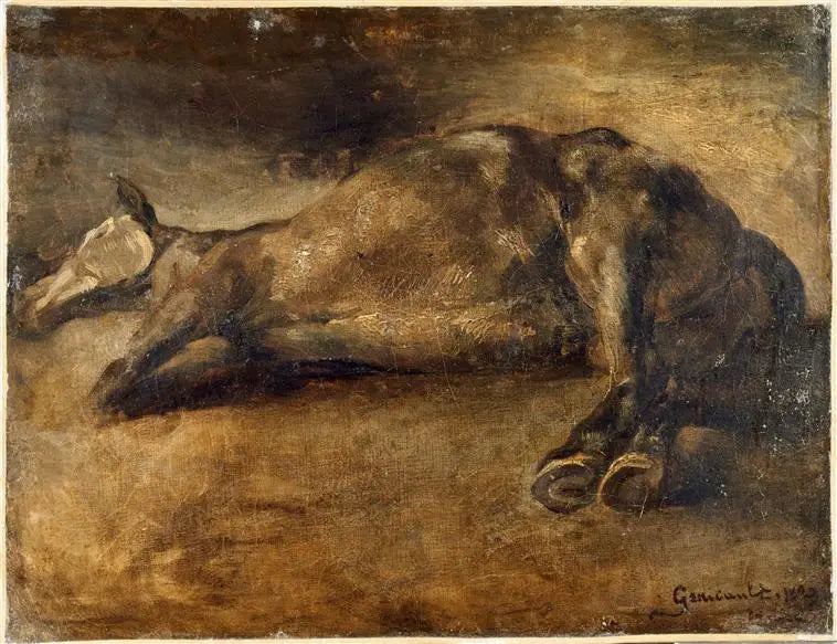 Reproduction du tableau « Cheval mort - Théodore Géricault » par Alpha Reproduction en peinture à l’huile