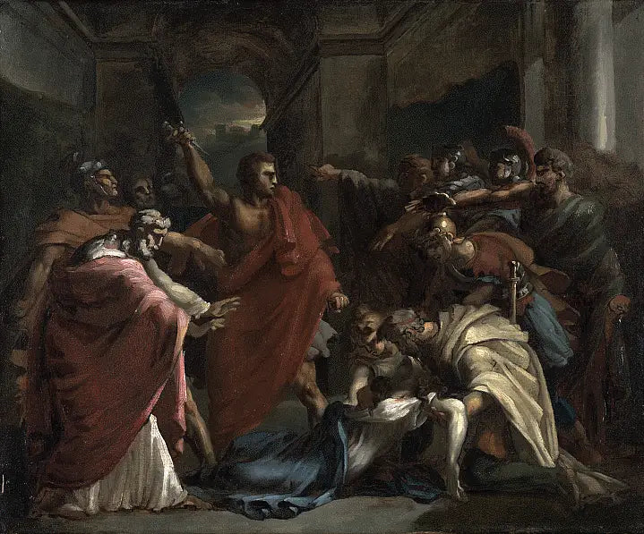 Reproduction du tableau « Le serment de Brutus après la mort de Lucrèce - Théodore Géricault » par Alpha Reproduction en peinture à l’huile