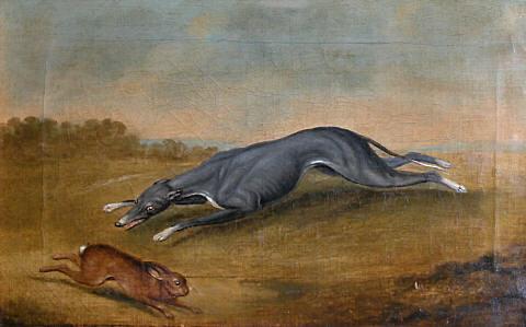 Sans titre (Chien chassant un lièvre) - George Stubbs