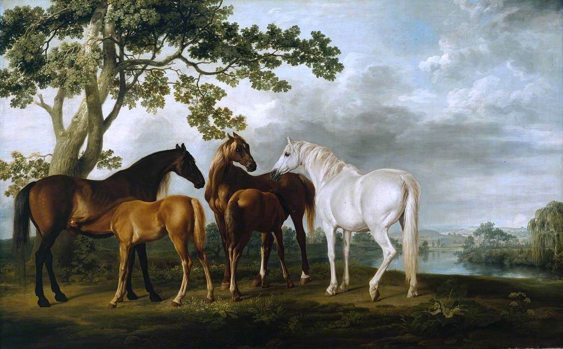 Juments et Poulains dans un paysage fluvial - George Stubbs