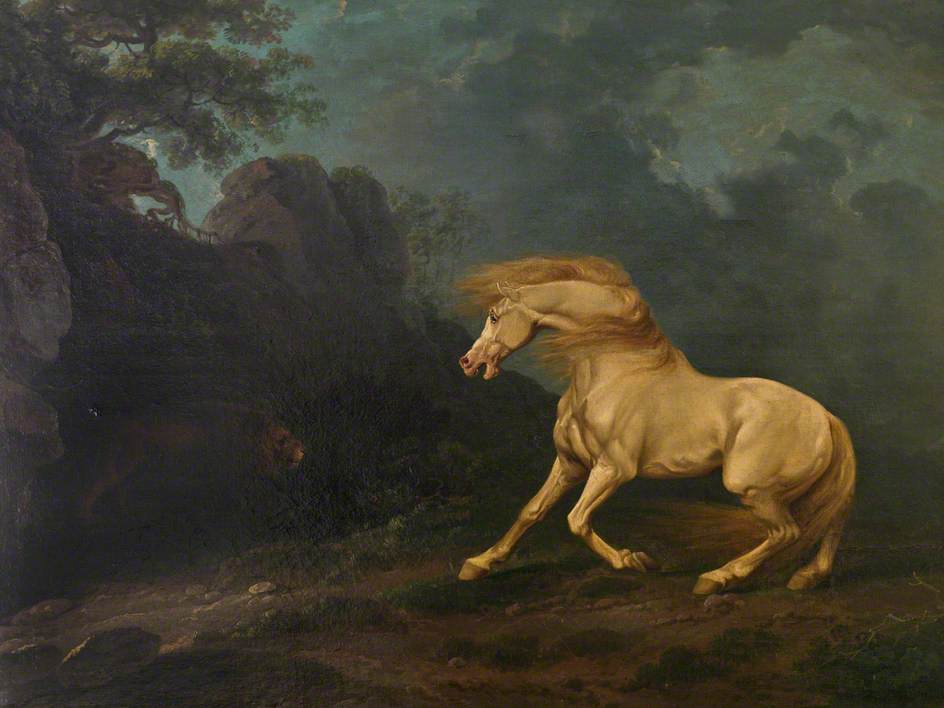 Un étalon surpris par un lion - George Stubbs