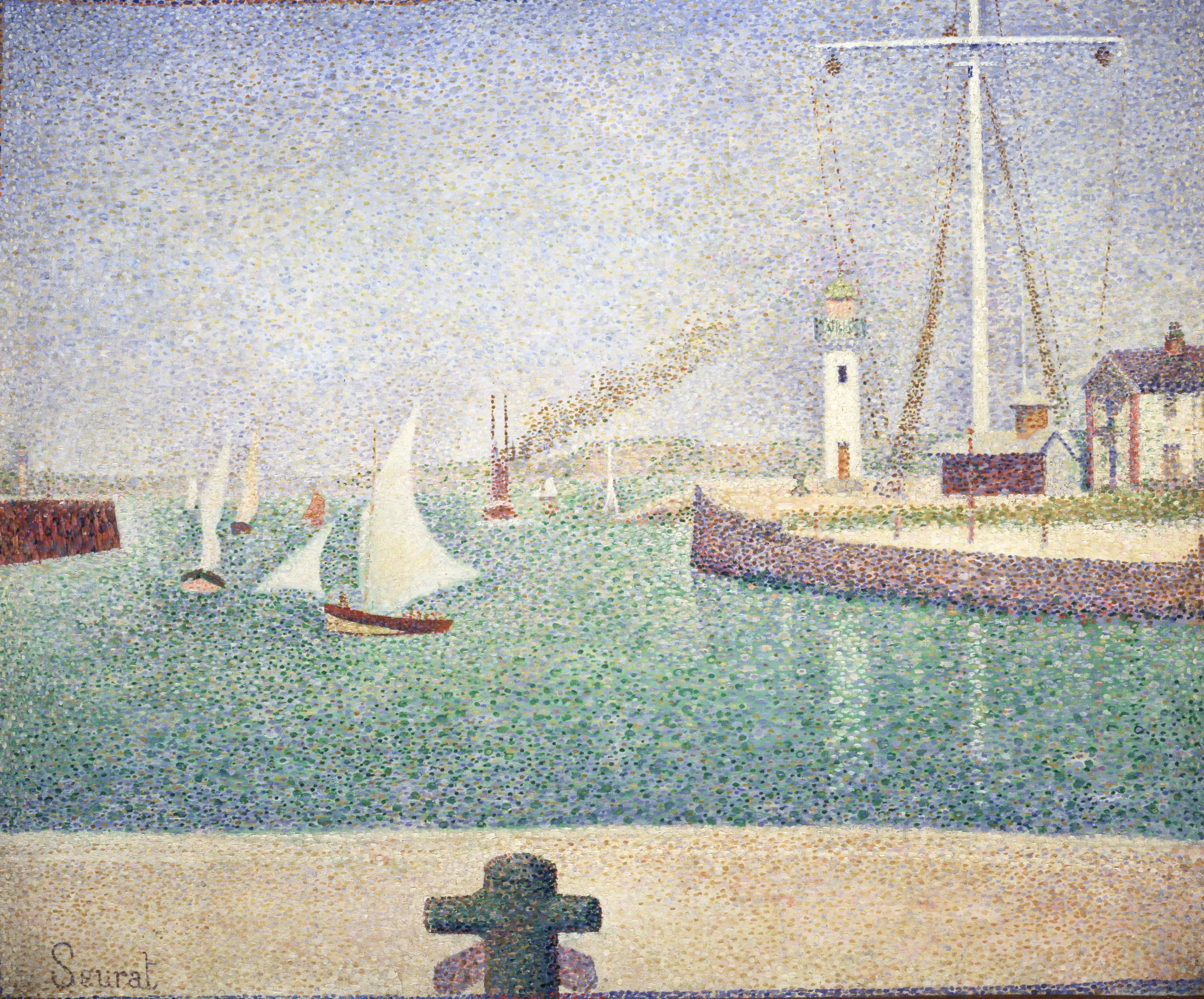 Reproduction du tableau « Entrée du port d'Honfleur - Georges Seurat » par Alpha Reproduction en peinture à l’huile
