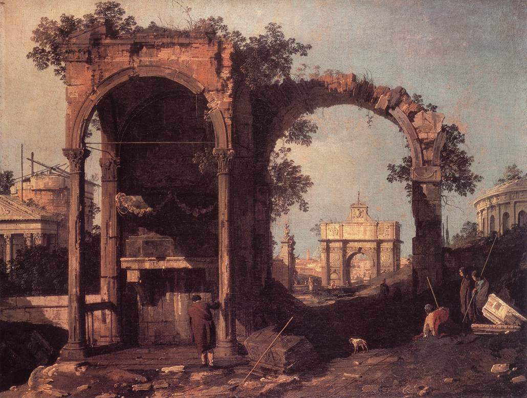Capriccio avec ruines et édifices classiques - Canaletto