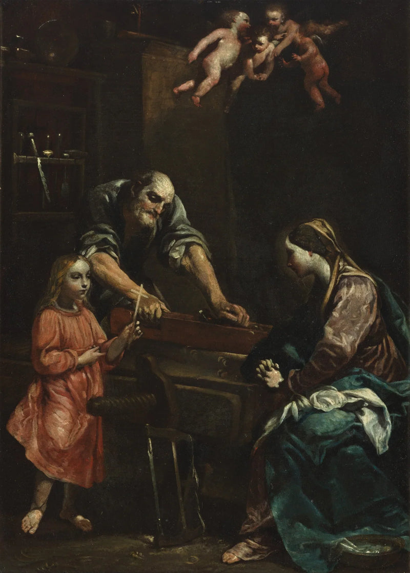 Jésus, Marie et Joseph dans l'atelier - Giuseppe Maria Crespi