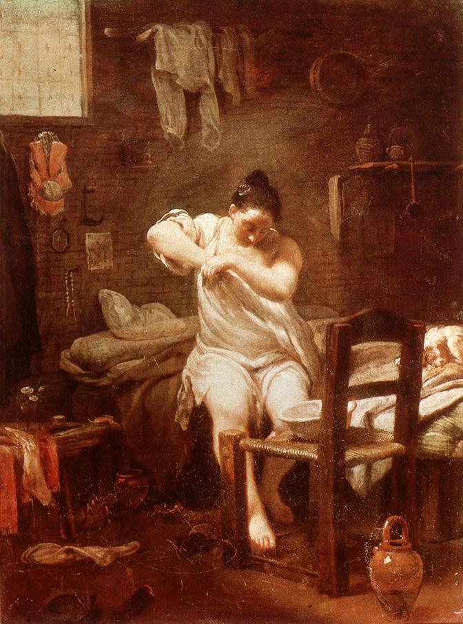 La Puce - Giuseppe Maria Crespi image 1 reproduction de peinture à l’huile