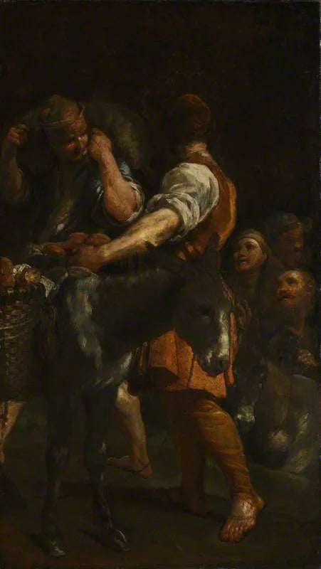 Paysans avec des ânes - Giuseppe Maria Crespi image 1 reproduction réalisée par Alpha Reproduction