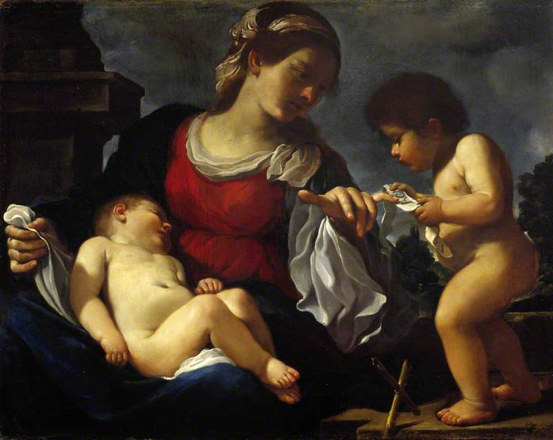 La Vierge à l'Enfant avec le jeune saint Jean-Baptiste - Guercino
