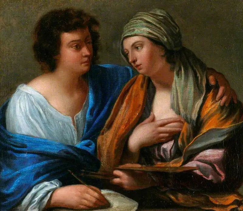 Une allégorie de la peinture: un homme et une femme incarnant « Disegno » et « Colore » - Guido Reni - Alpha